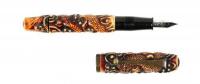 Dragon and Ocean Waves Fountain Pen, Molded Resin, Japanese Jobber, Esoteric