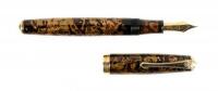 Mottled Gold and Black Pattern Lacquer Fountain Pen, Large Size, Montblanc Nib