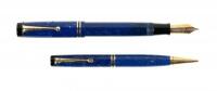 Duofold Fountain Pen and Propelling Pencil, Lapis Blue * Lot of Two Instruments