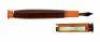Zitan Precious Wood and Coral Red Ebonite Limited Edition Fountain Pen, Green Jade Clip