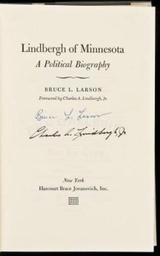 Lindbergh of Minnesota: A Political Biography