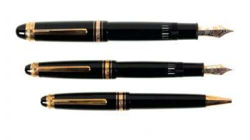 Meisterst&uuml;ck Black Resin 1924 Anniversary Limited Edition: Lot of Three Instruments