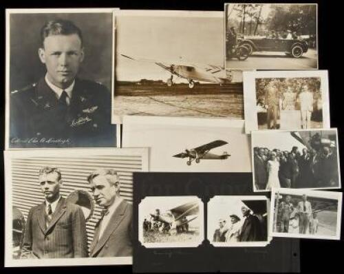 Ten photographs of Charles Lindbergh and the Spirit of St. Louis
