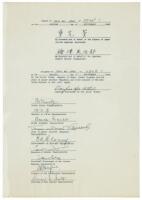 Official copy of the Japanese Instrument of Surrender aboard the USS Missouri, signed on September 2, 1945