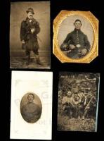 Four tin-type photographs included a hand-tinted image of a Union soldier