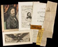 Group of ephemeral items relating to John Charles Fremont and his run for the Presidency in 1856