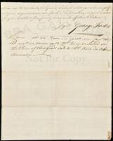 Autograph Letter Signed by George Forbes, relating to the sale of a female slave, and other commercial matters