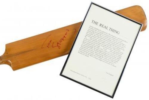 The Real Thing - with signed cricket bat