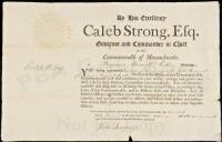 Document signed by Caleb Strong, Sixth Governor of Massachusetts