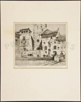 Plaza San Martin - Segovia - original signed etching