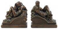 Reclining Grecian nude bookends