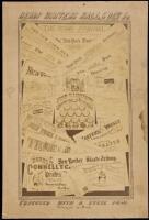 Advertisement for Ready Writers Hall, 5 Dey St., Caligraphic Institute, Leland, Walter & Russell, Proprietor, Executed with a Steel Pen, Photographed by Brady