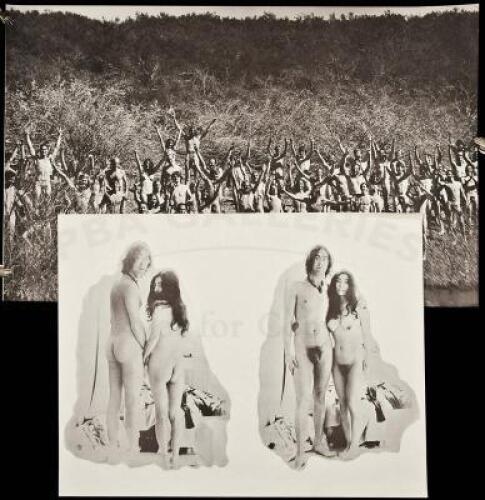 Print of the album cover for "Two Virgins" - plus one more photograph print signed on verso by photographer