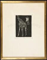 Giraffe - original linocut