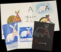 Add-A-Line Alphabet - five studies for the letter A
