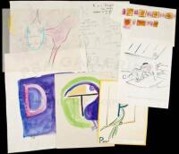 Add-A-Line Alphabet - seven early sketches and concept drawings