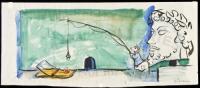 Norman the Doorman - original watercolor concept art for endpapers