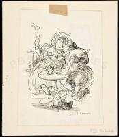 Oliver Twist - original ink drawing of The Bumbles