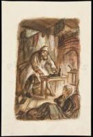 Oliver Twist - original pastel of Fagin and Oliver