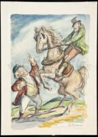 Oliver Twist - original watercolor of Bill Sikes