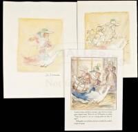 Will's Quill - two preliminary watercolors for page 9