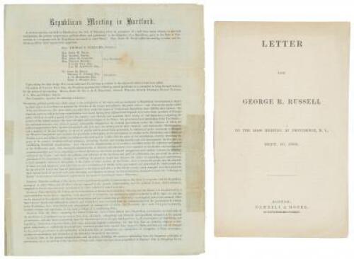 Two imprints relating to birth of the Republican Party and anti-slavery cause of presidential nominee John Fremont