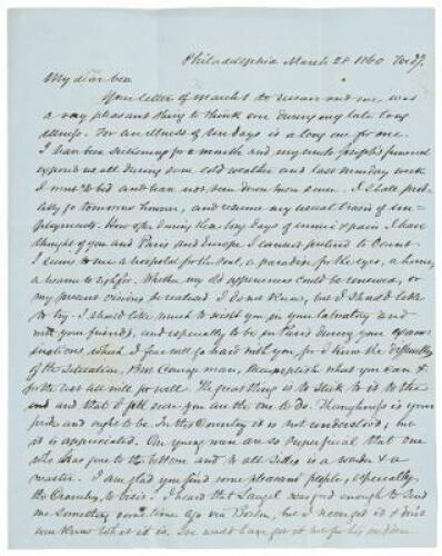Letter praising executed radical Abolitionist John Brown as &ldquo;the Man of the Century&rdquo;