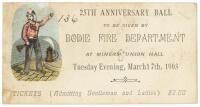 Invitation to the 25th Anniversary Ball at the Bodie Fire Department