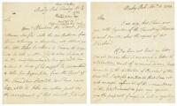 Two autograph letters from Lord North, introducing balloonist Jean-Pierre Blanchard