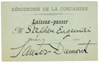 Signed entry ticket to the Aérodrome de la Condamine