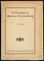 Three major papers by Einstein, on Relativity, Quantum, and Atomic Physics, in Annalen der Physik Series 4, Volume 17; plus the first separate edition of his cornerstone work on General Relativity