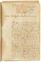 Manuscript Expediente regarding permission to act as a "bounty hunter" of rebellious slaves in Cuba