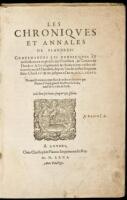 Les Chroniques et Annales de Flandres: contenantes les heroicques et tresvictorieux exploicts des forestiers, & comtes de Flandres, & les singularités & choses memorables advenu‘s audict flandres, depuis l'an de nostre seigneur Iesus Christi VIc & XX, jus