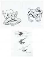 "More SPIDER-MAN Poses You'll Never See" * Lot of Three Drawings by Rick Parker