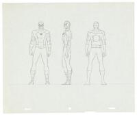 "AMAZING SPIDER-MAN and the INCREDIBLE HULK" Animated Cartoon Show Penciled Production Model Sheet Drawings, 1983