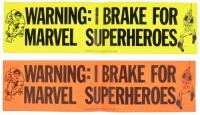 Lot of Two "I BRAKE FOR MARVEL SUPERHEROES" Bumper Stickers