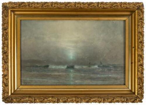 Untitled oil painting - moonlit ocean
