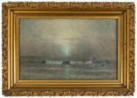 Untitled oil painting - moonlit ocean