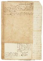 Manuscript Expediente regarding an inheritance and a young boy born free in Puerto Rico who was taken to Cuba where he was sold as a slave