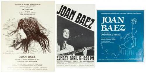 Three Joan Baez concert posters