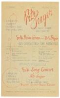 Pete Seeger concert and folk music forum - San Francisco, October 2-3 1954