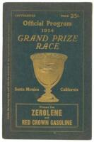 Official Program 1914 Grand Prize Race, Santa Monica California