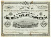 Bird's-eye view of San Francisco on a stock certificate for a real estate company