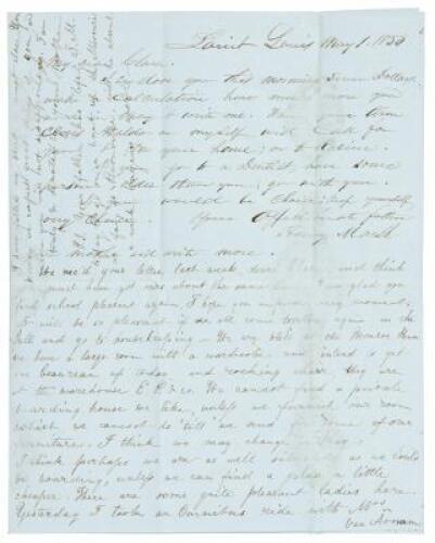 Letter describing women emigrants in St. Louis, bound for the California Gold Rush