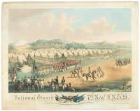 National Guard 7th Reg. N.Y.S.M. at Camp Worth (Kingston, July 1855) forming for Review and inspection by Inspector-General B.F. Bruce N.Y.S.M.