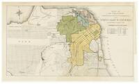 Map of San Francisco showing the location of the different distributing reservoirs of the Spring Valley Water Works and the districts supplied by each