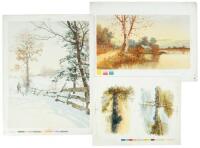 Three chromolithograph landscapes from L. Prang & Co.