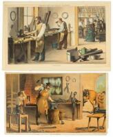 The Blacksmith [with] The Tinsmith - two chromolithographs from Prang's Aids for Object Teaching