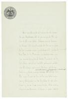 Letter from the Archivo General de la Naci&oacute;n, Mexico regarding records about early settlers of San Jose
