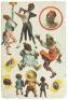 Two sheets with racist color lithographed cut-outs of African American stereotypes - 3